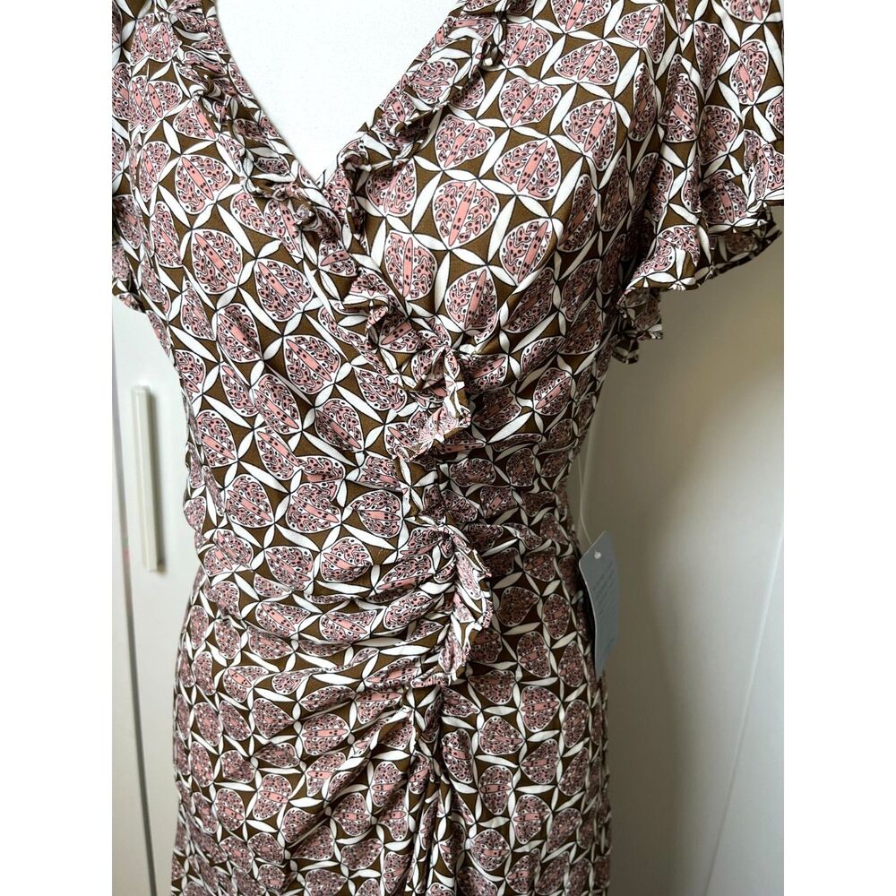 Max Studio Ruffles Trim Flutter Sleeves Dress Size S NWT - Picture 7 of 9